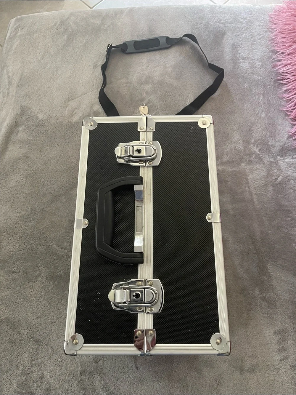 Victoria's Secret Black and Silver Makeup Train Case